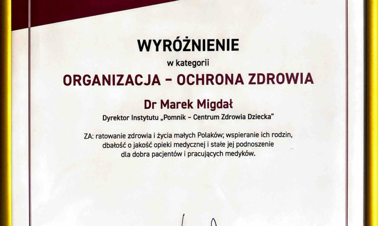 Dyrektor IPCZD z prestiżową nagrodą „Perspektywy Medycyny 2024”