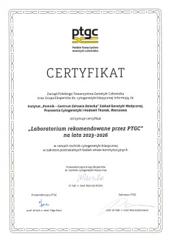 Certyfikat PTGC 2023-2026